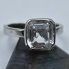 Sterling Silver 925 Natural Sapphire Ring White Ring Size 9.5 Square Gems 21.6Ct Ar-3134-sa