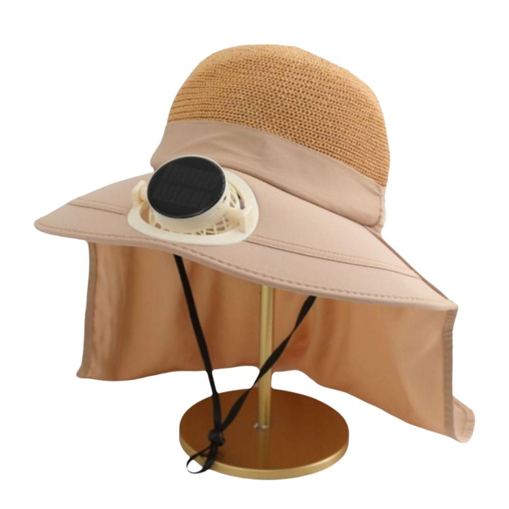 USB Charging Sun Cap Breathable Fisherman Hat Door Fan Solar Fan Cap  Cycling