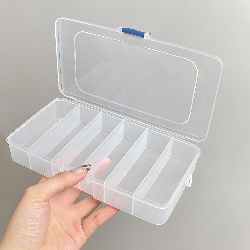 5/6 Compartment Storage Box Beauty Hair Tool Storage Small Box Rubber Band Card Hair Accessory Portable Divided Box with Buckle
