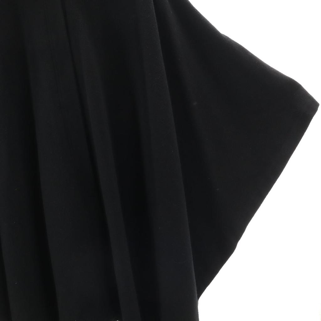 Мода BALENCIAGA 90-х Сделано в Японии Старое длинное пончо 38 черный Накидка пальто Женское Б/У