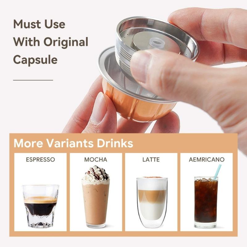 Для кофемашины Nespresso Vertuoline Pop Vertuo Next Многоразовый фильтр-капсула для кофе с оригинальными капсулами Из нержавеющей стали