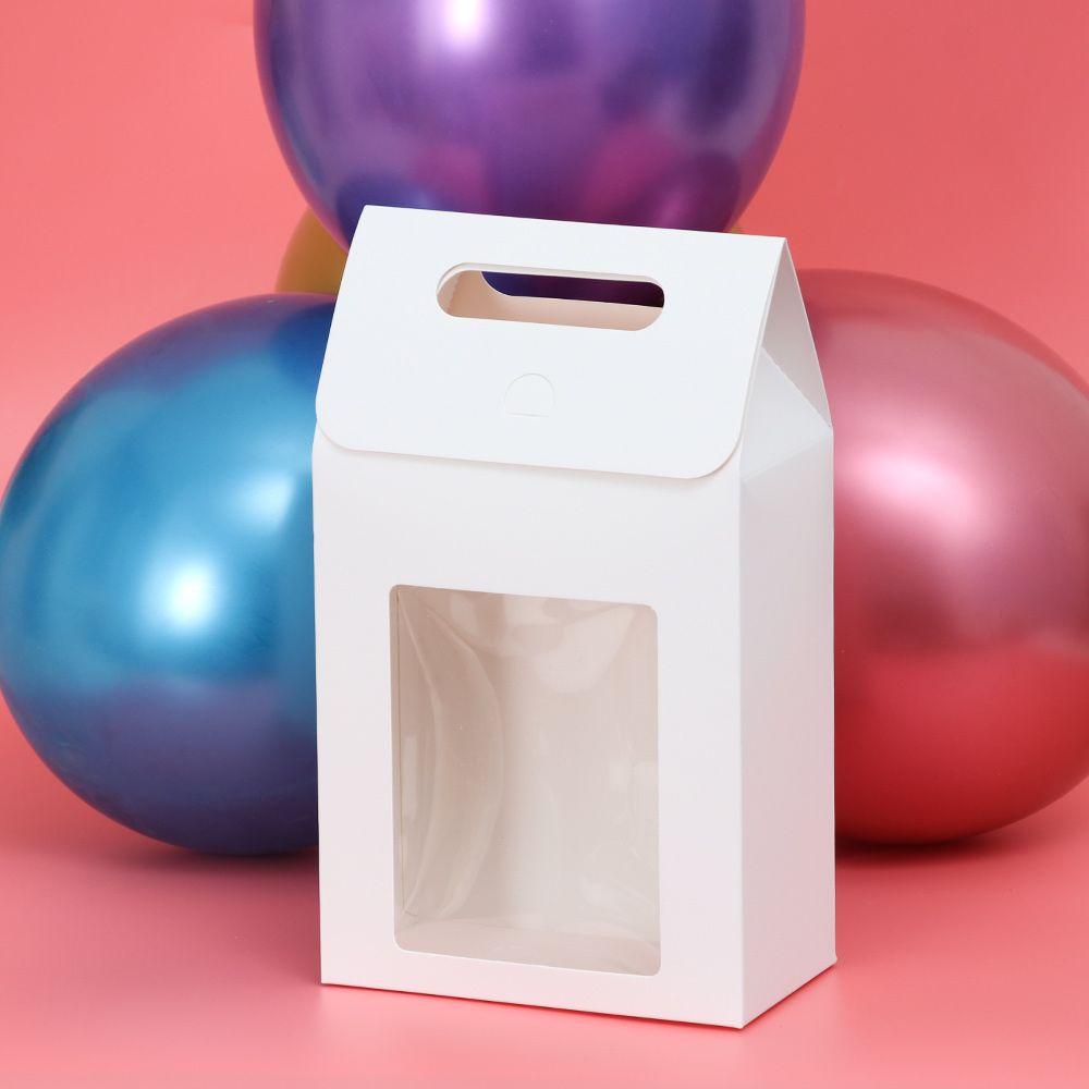 6Pcs Hot Kraft Paper Kids Gift Paper Gift Package Clear PVC Window Candy Wrapping Bag Present Case