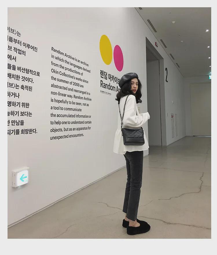 2023 Осень Корейский Женский Свободный Повседневный Однотонный Свитер-Футболка с Длинным Рукавом Тренд