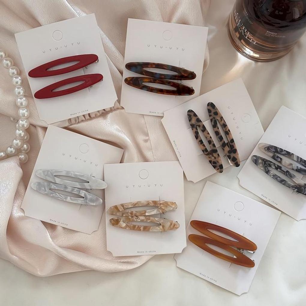 Женская пробитая овальная акриловая заколка-зажим для волос