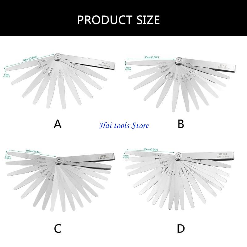 X37E Feelers Gauges 0.01-1mm/0.05-0.50mm/0.05-1.00mm/0.02-1.00mm Stainless Steel Feelers Gauges Set for Measuring Gaps Width
