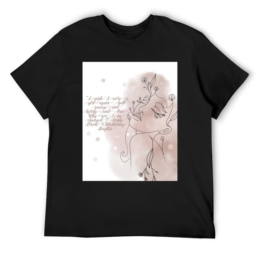 Emily Bronte Wuthering Heights Quote T-Shirt rapper graphic tees custom t shirt mens graphic t-shirts big and tall