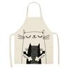 1 Pack Black Cat Pattern Men and Women Suitable for Home Dinner Kitchen Cooking Apron Cleaning Apron Anti-fouling