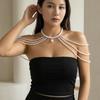 Multi Layer Imitation Pearl Shoulder Chain Gold Chain Shoulder Body Chain  Fashion Events