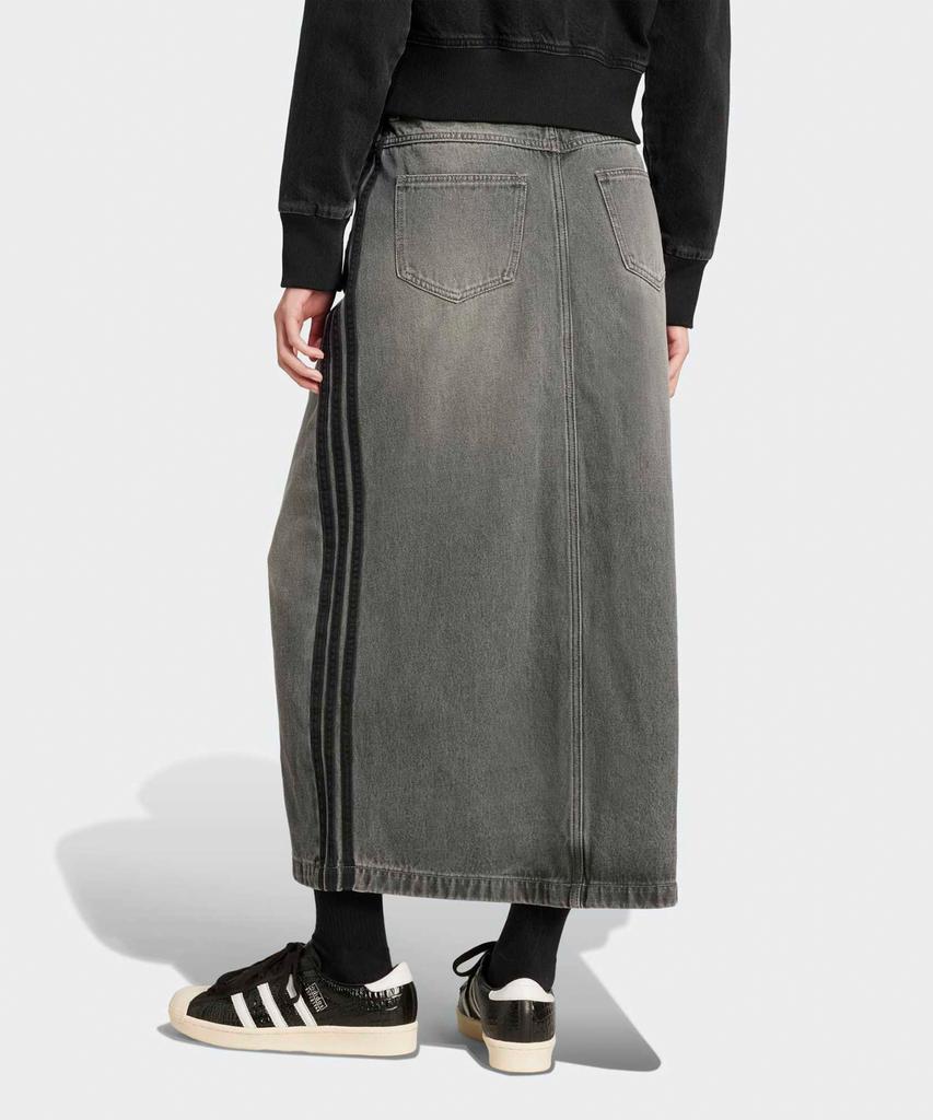 adidas Длинная джинсовая юбка с тремя полосками - Угольно-черный / Jw2659