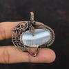 Botswana Agate Copper Pendant Copper Wire Wrapped Jewelry Genuine Gemstone Pendant Handmade Wire Wrapped Pendant Dainty Jewelry Gift For Him