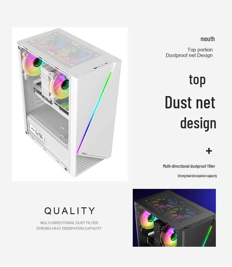 RGB Игровой Настольный Корпус с Боковым Окном и Цветной Светодиодной Лентой