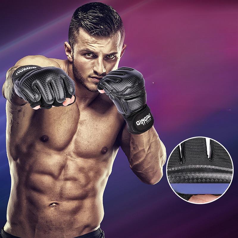 Боксерские перчатки мужские полупальцевые перчатки для детей Adlut Kick Boxing Taekwondo Hand Guard Sanda MMA Muay Thai перчатки
