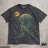 Manatee Howling to the Moon T-Shirt, 90s Full Moon Animals Graphic Tee, Retro Nature Lover Gift, Cottagecore Forest Night Life Manatees Tee