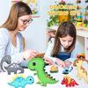Kids Sewing Kit 14 Pieces Dinosaur Felt Craft Set, DIY Beginner Sewing Kit with Stuffing Yarn Scissors, Educational Creative Art Gift for Boys Girls