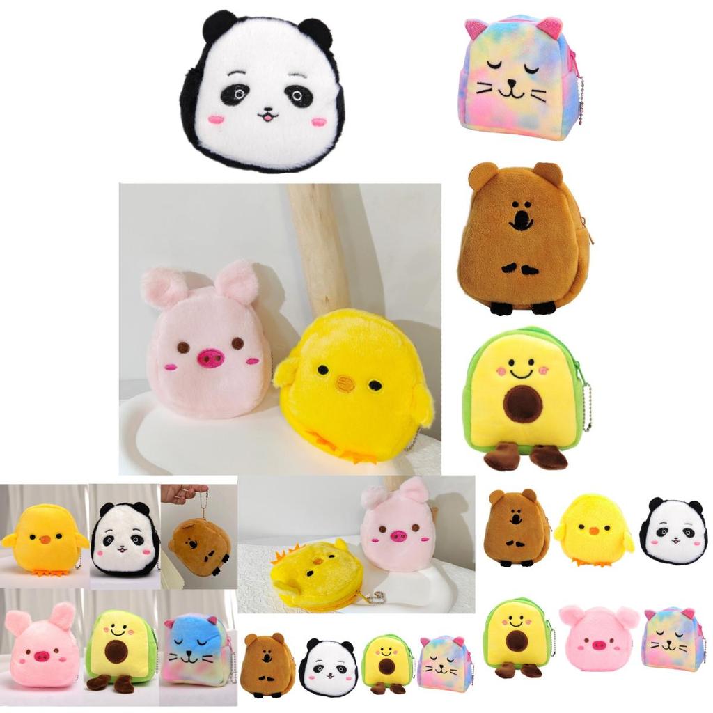 Пушистый кошелек для монет Милый и модный плюшевый кошелек для ежедневного использования С животным принтом