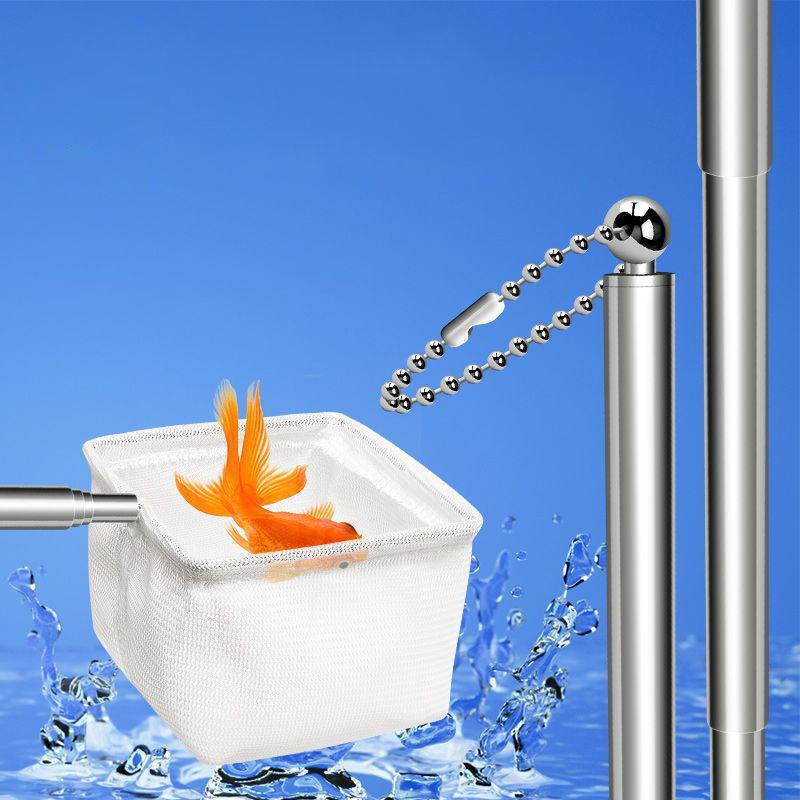 Сачок для аквариумных рыбок из нержавеющей стали, выдвижной, маленький, для ловли креветок, аксессуары для рыб, инструмент для чистки аквариума