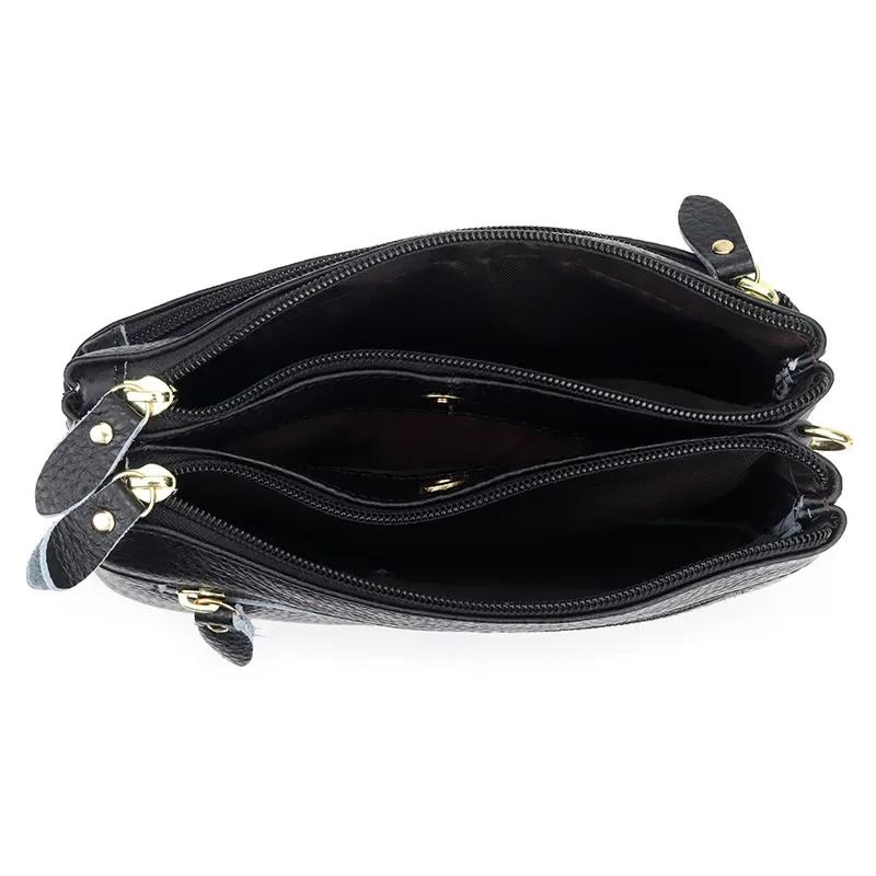 Genuine Leather Women Crossbody Bag Small Shoulder Handbags Casual Wristlet Clutch Purse Large Capacity Messenger Bags for Women