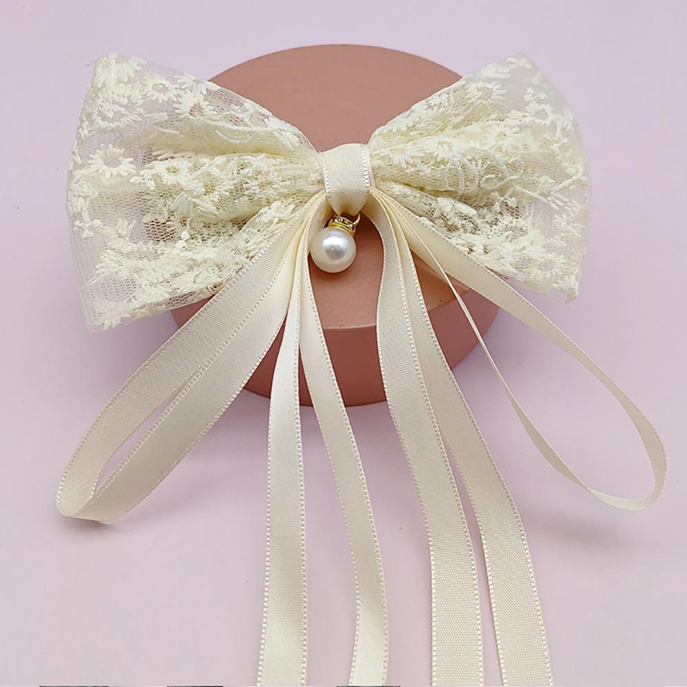 Korean Style Bowknot Hair Clips Lace Girls Headwear Elegant Bowknot Barrette Girls