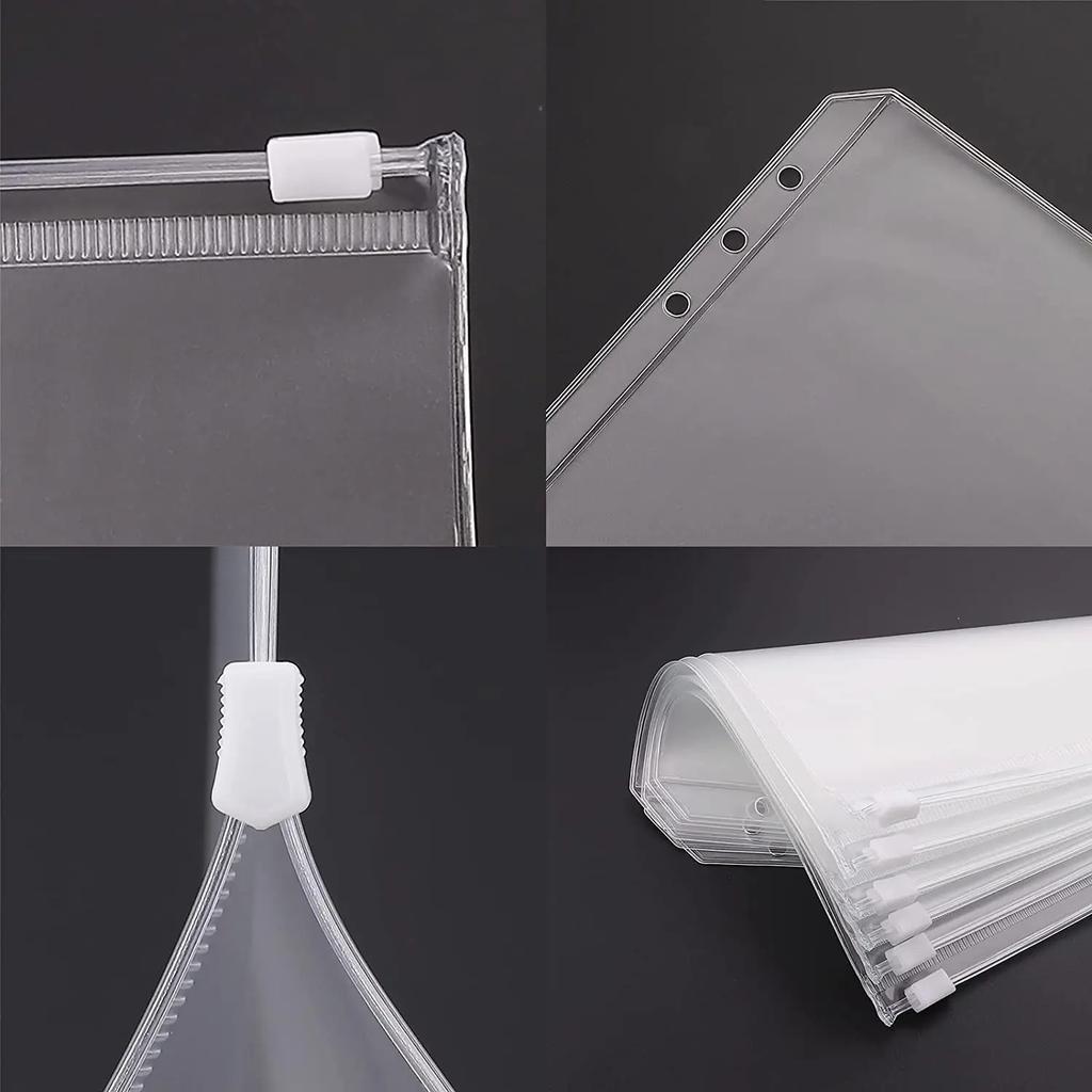 A5 A6 A7 Сумки на молнии с вкладышами 6 отверстий Карманы для переплетов Пластиковые папки на молнии Водонепроницаемые документы Блокноты Карты