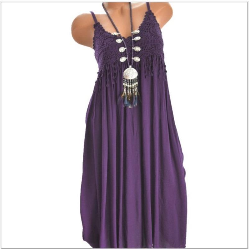 Весенне-летнее женское сексуальное однотонное платье миди без бретелей с кружевной вставкой