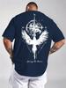 2026 Summer Hot Sale Chasing The Horizon Compass Eagle Graphic Tshirt Unisex Streetwear Black Tee Highquality Trendy Tops Unisex