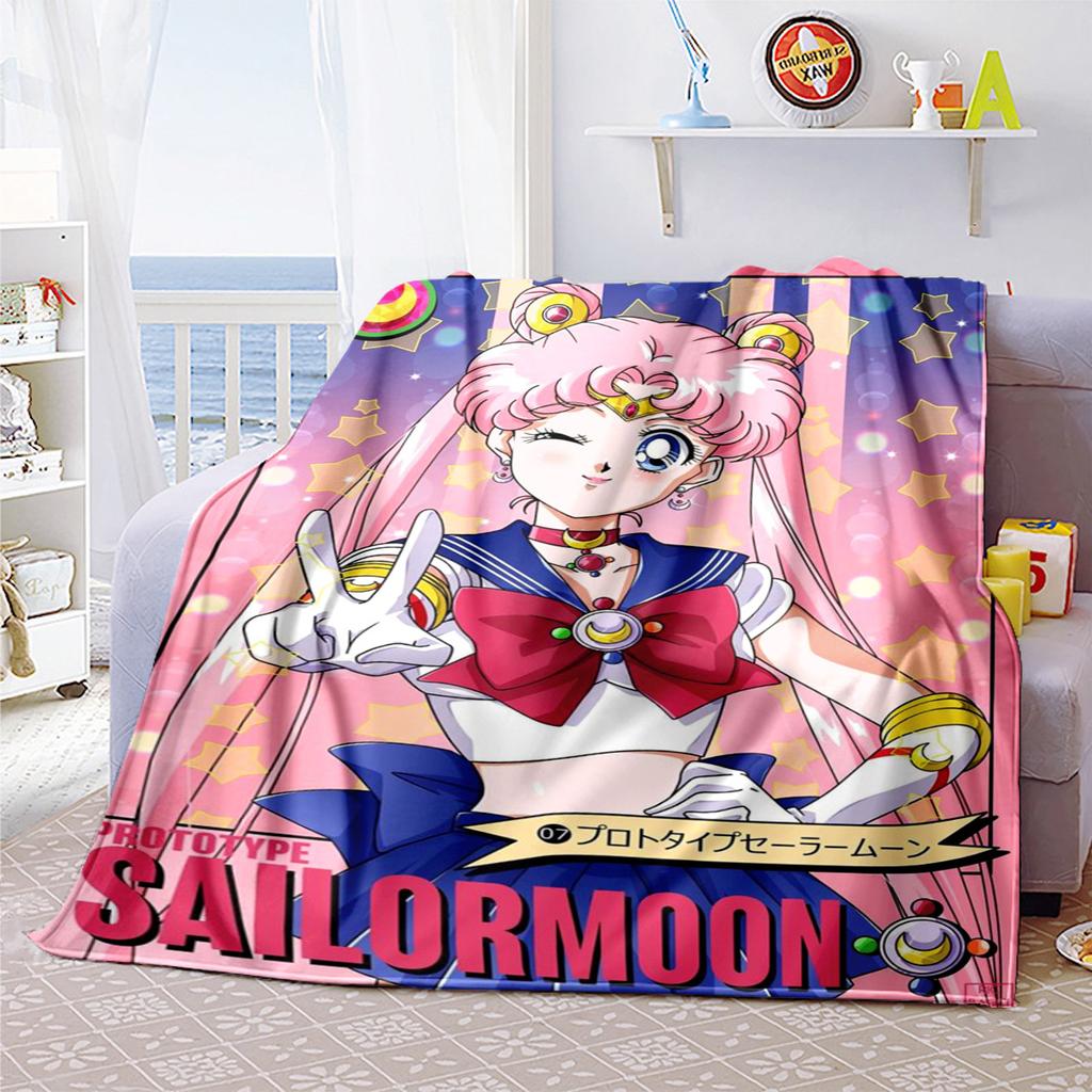 Japanese anime cute cartoon theme Sailor Moon Tsukino Usagi blanket suitable for home beds, sofa covers, office nap, outdoor warm blankets O7