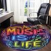 1 шт. Круглый ковер Music Life для офиса и дома, коврик для помещений, подходит для офиса, под офисные стулья, спальни, гостиной, домашнего декора T161