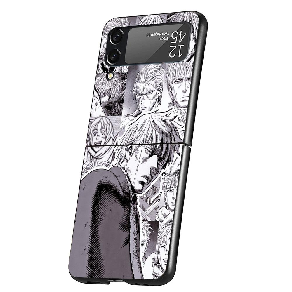 Vinland Saga Case Phone Cover for Samsung Galaxy Z Flip 6 5 4 3 5G ZFlip6 ZFlip5 ZFlip4 ZFlip3 Black Hard Trend Fundas
