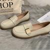 Fashion Women's Flat Shoes Apricot Small Leather Shoes 2024 New Platform Loafers Ladies Fashion and Comfortable Work Shoes Zapatos