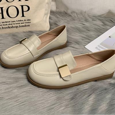 Модная женская обувь на плоской подошве, абрикосовые туфли из маленькой кожи, 2024 новинка, лоферы на платформе, женская модная и удобная рабочая обувь, zapatos