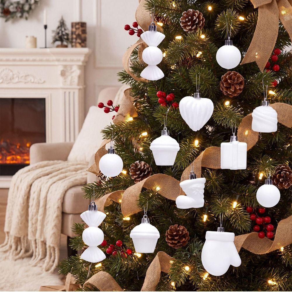 14PCS Flocking Finish Christmas Balls Pendant Christmas Tree Hanging Decoration Xmas Tree