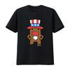 Футболка Domo Kun с синим американским шляпой Дяди Сэма Размер L 100% Хлопок Новый винтаж Стиль washed homme
