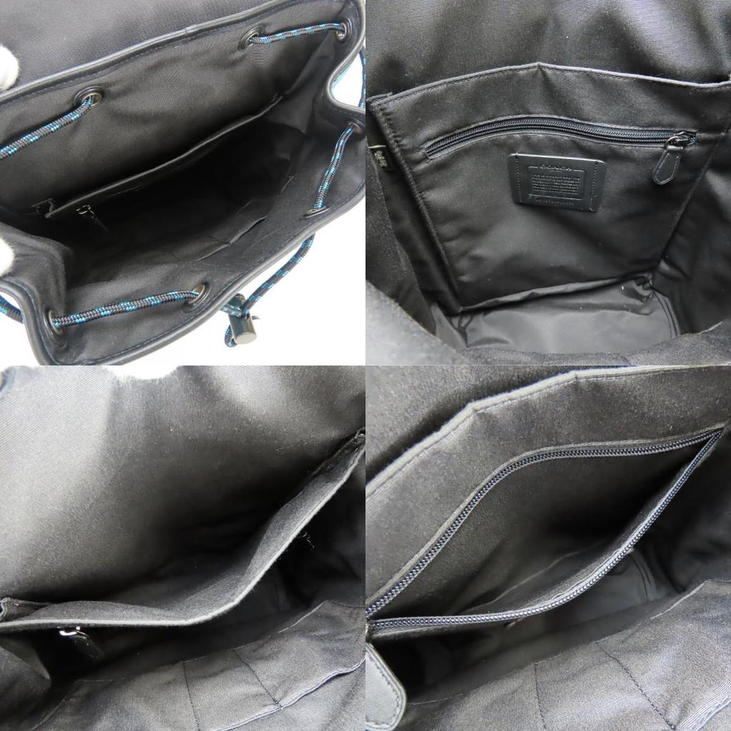 Used COACH Backpack Â· Daypack truck CJ659 Color block leather blue black