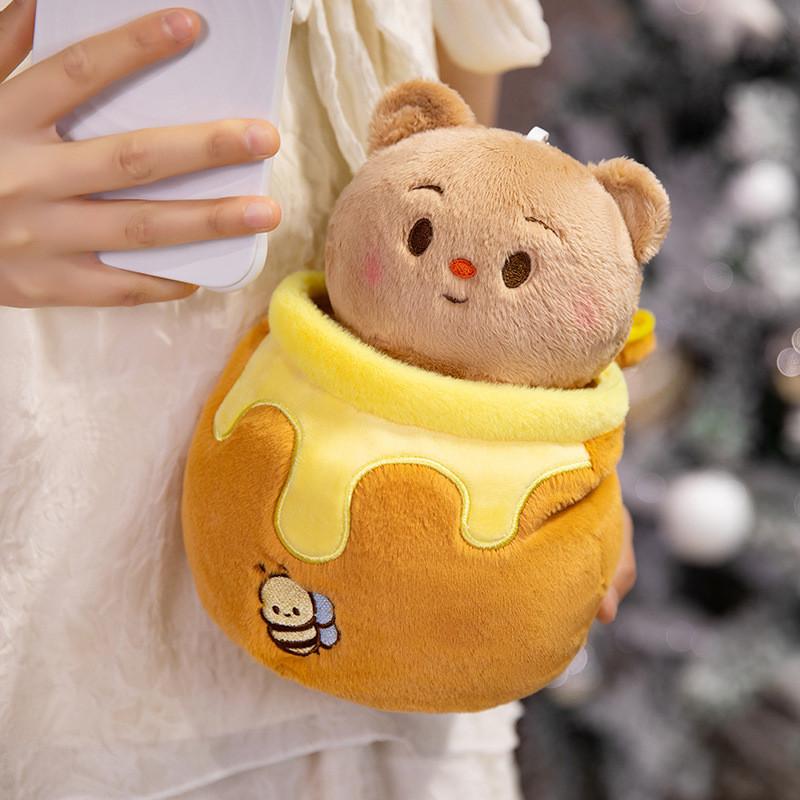 Bear Plush Butter Toy Honey Pot Series Pendant Stuffed Animal With Cotton Pp