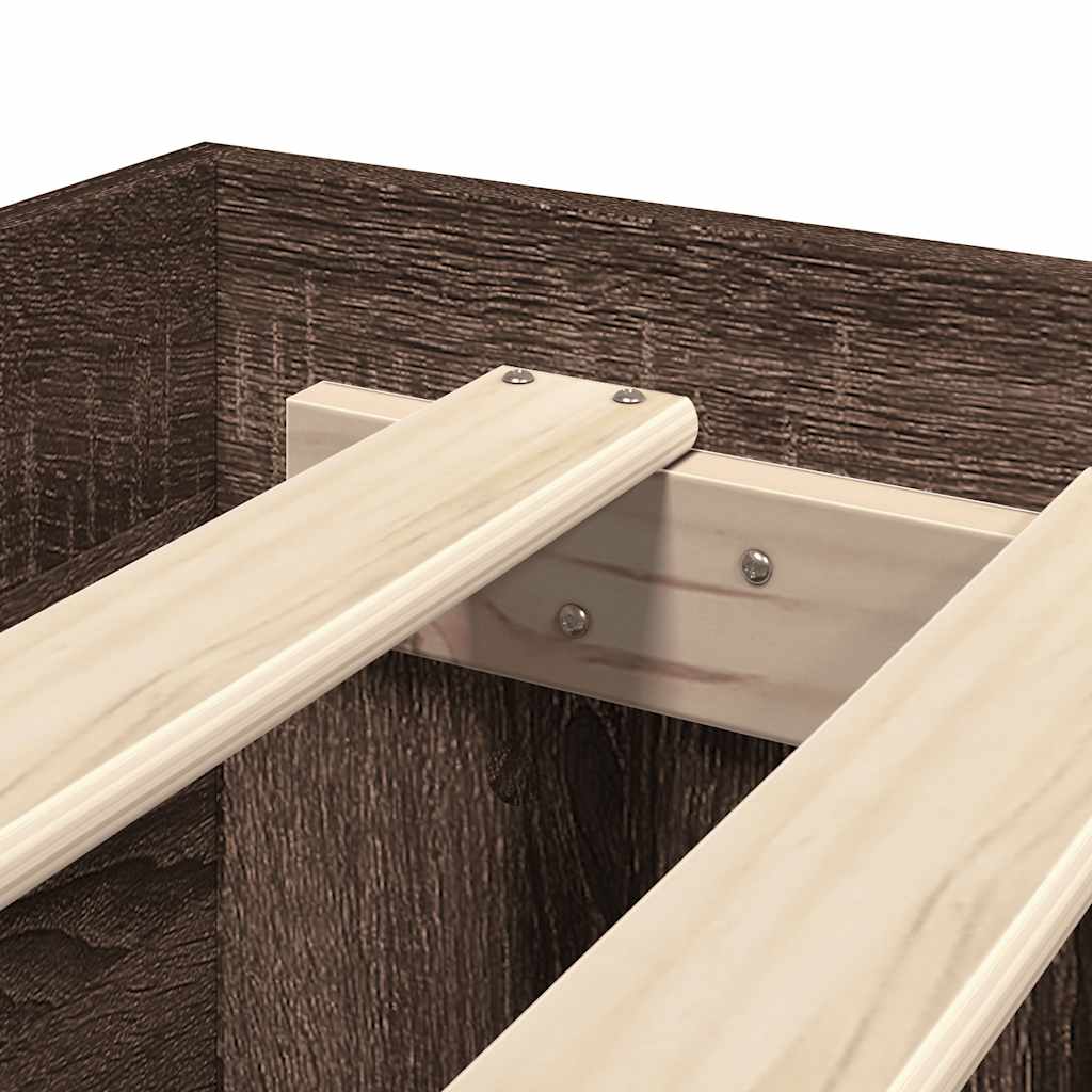 Bed Frame without Mattress Brown Oak Look 120 x 190 cm Engineered Wood