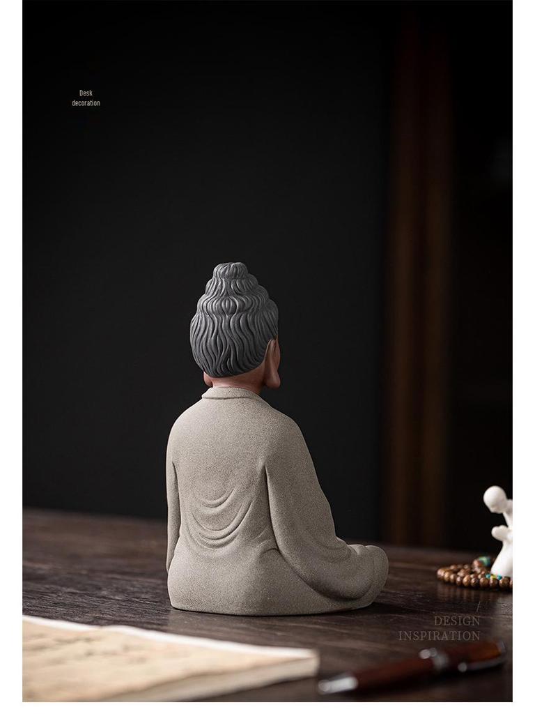 Керамическая статуэтка Дзен-Буддиста: Настольное украшение Будда Шакьямуни для декора прихожей дома