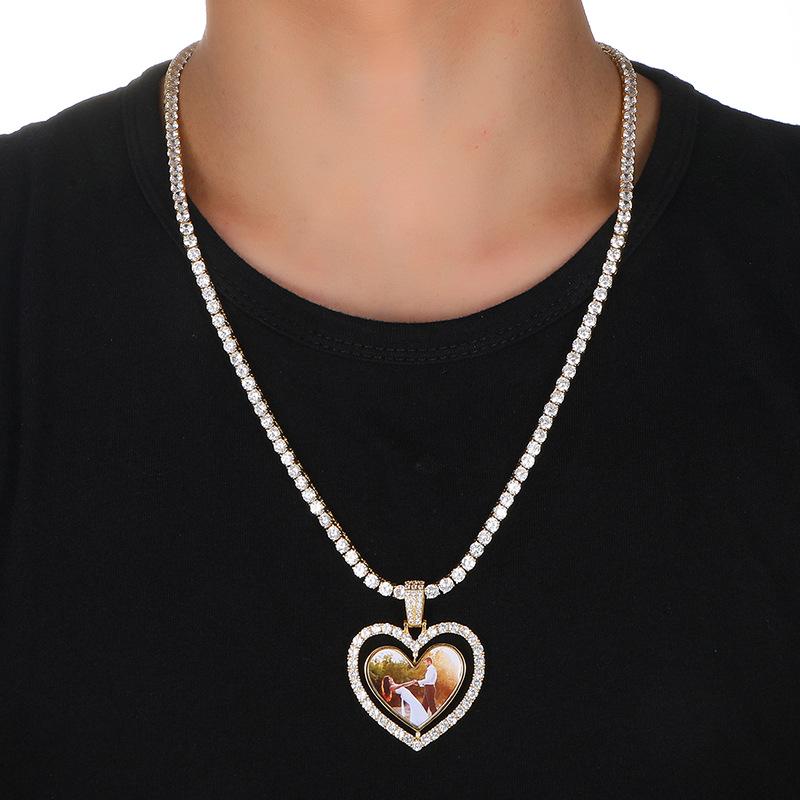 Кулон-ожерелье Dianyi Jewelry с двусторонней вращающейся фоторамкой