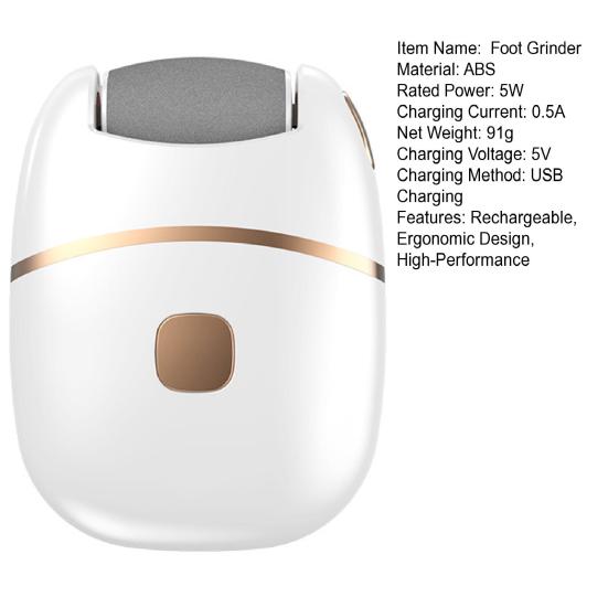 Электрическая пилка для удаления мозолей с регулируемой скоростью, пилка для ног со светодиодной подсветкой и защитой, перезаряжаемая шлифовальная машинка для ног, эргономичный инструмент для педикюра