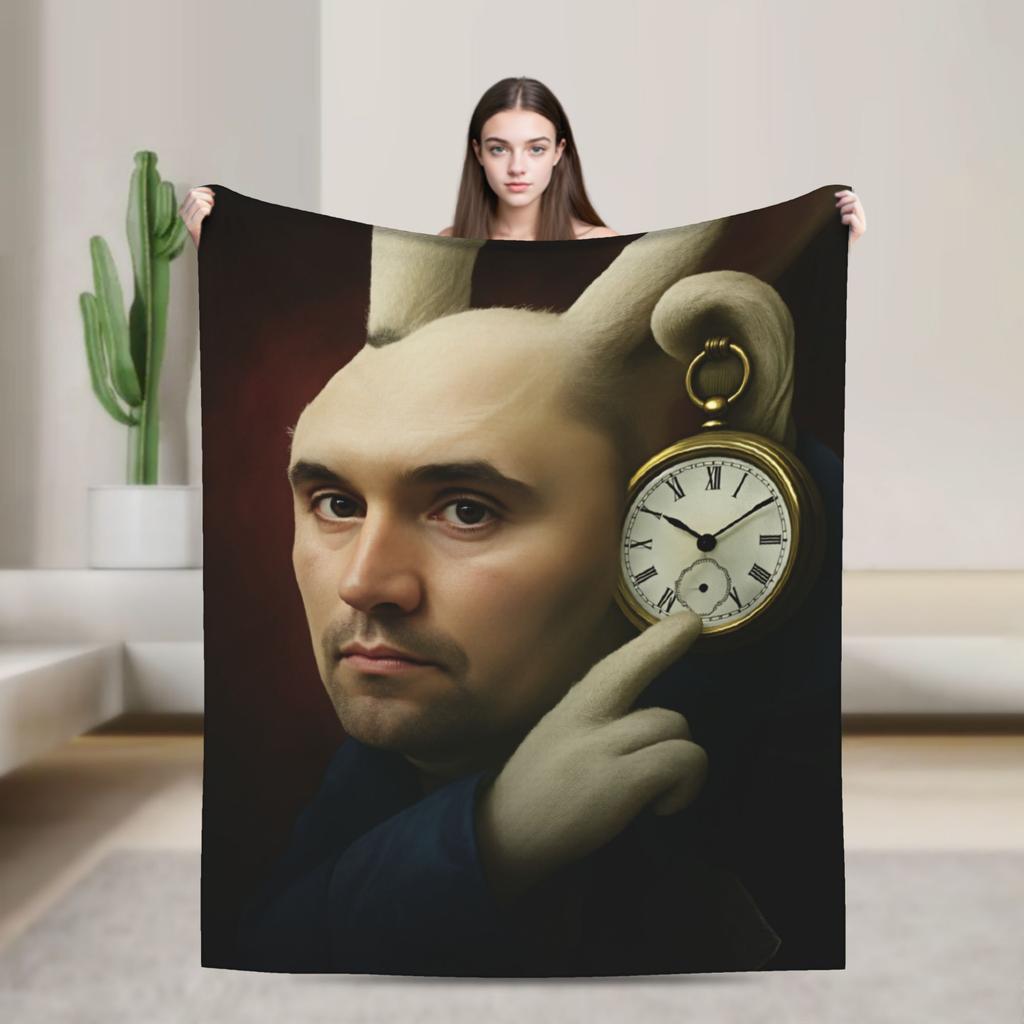 Warm BlanketBoy Girl Decorative Charlie Kirk Throw Blanket Flannel Bedspread For Couch Chair Novelty Sofa Bed Cover