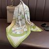 70*70cm Floral Print Decorate Silk Square Scarfs for Women Neck Ties Fashion Bag Ribbions Femamle Hijab Sunscreen Shawl  New