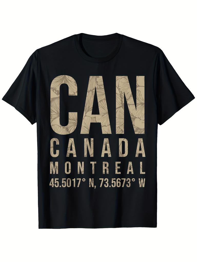 Montreal Canada Graphic Tee Made of Trendy Floral Lettering Available in Black Sizes SXXXL Perfect Gift for Unisex