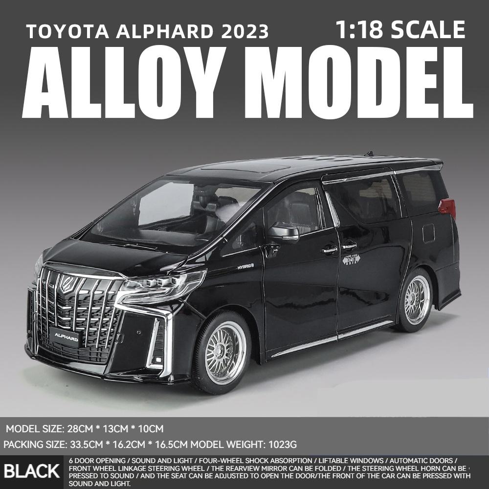 Новая модель автомобиля Toyota Alphard MPV из цинкового сплава в масштабе 1/18, литая металлическая игрушечная машинка, модель автомобиля с высокой имитацией звука и света, детские подарочные украшения