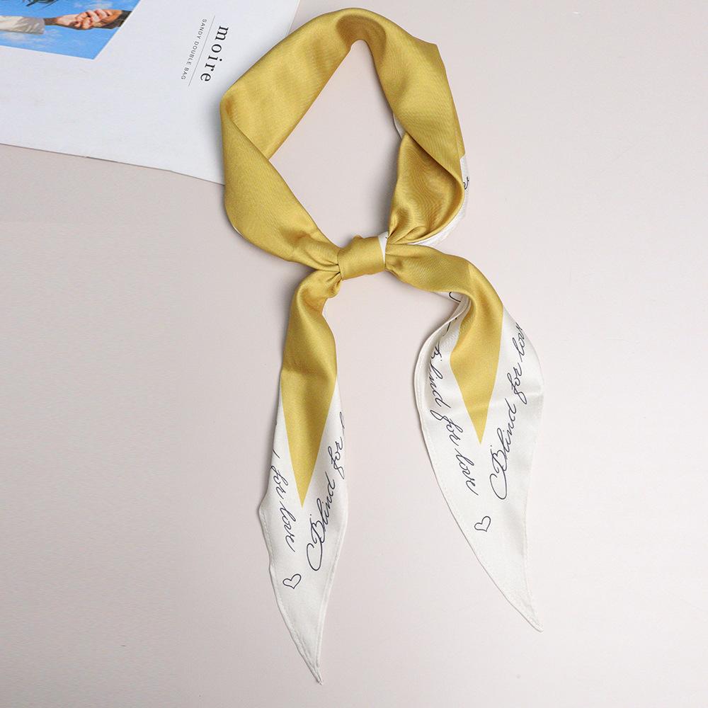 Spring new French literary and artistic simulation silk rhombus scarf imitation fragrant cloud yarn silk scarf women's French elegant small floating b