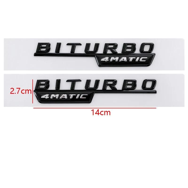 2pcs BITURBO 4MATIC Plus Logo Car Emblem Fender Badge Sticker For Mercedes Benz AMG C43 E43 GLE43 GLC43 W204 W203 W211 W205 X253 qq1
