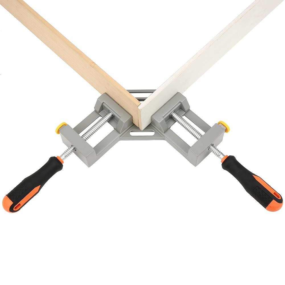 Угловой зажим Алюминиевый сплав Двойная рукоятка 90 градусов для Деревообрабатывающего приспособления Аппаратные аксессуары