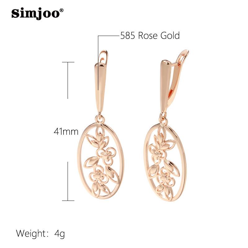 SIMJOO Винтажные полые серьги из розового золота
