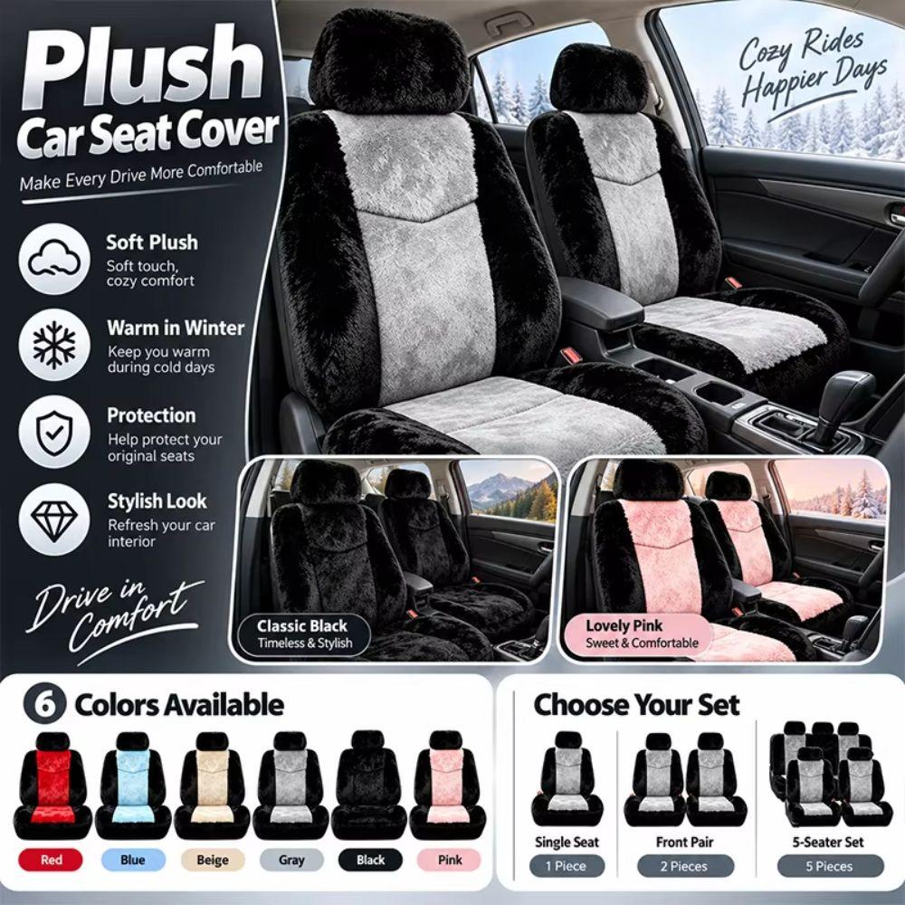 Plush Car Seat Covers Faux Fur Seat Protector Interior Decor Car Seat Cover  Sedan