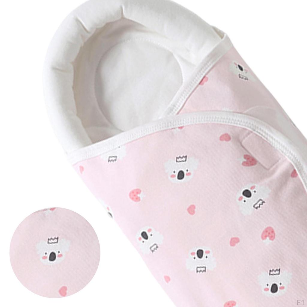 Baby Swaddle Wraps with Hat for Bath Pool Beach Shower Cartoon Sleep Blanket Pink