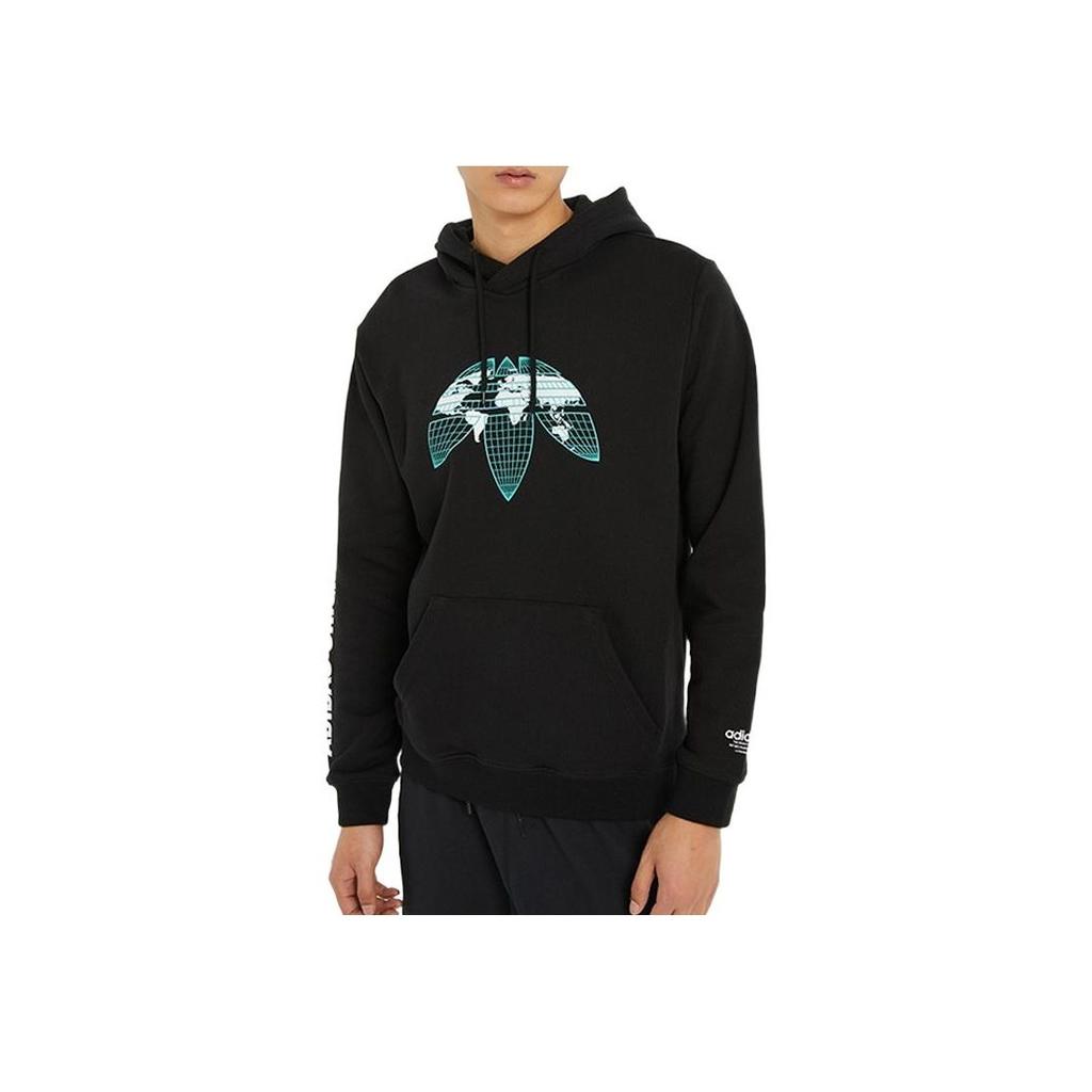 Adidas Оригинальная повседневная толстовка с логотипом трилистника, мужская толстовка с капюшоном, черная HF4902