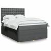 VidaXL Slatted Bed Base with Mattress Dark Grey 140x190cm Fabric 3292066